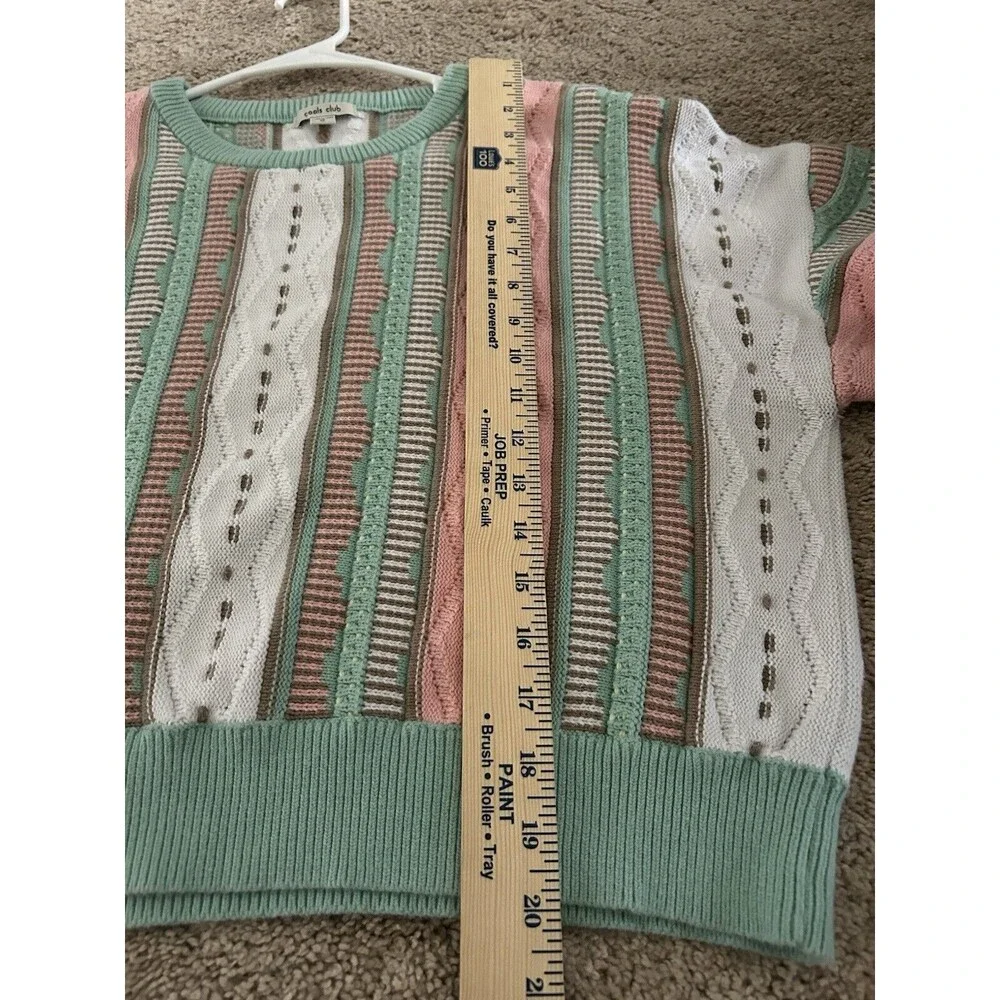 Cools Club Coogi Style Sweater Size 12 Groovy Unique Colorful Slightly Cropped - Picture 6 of 10